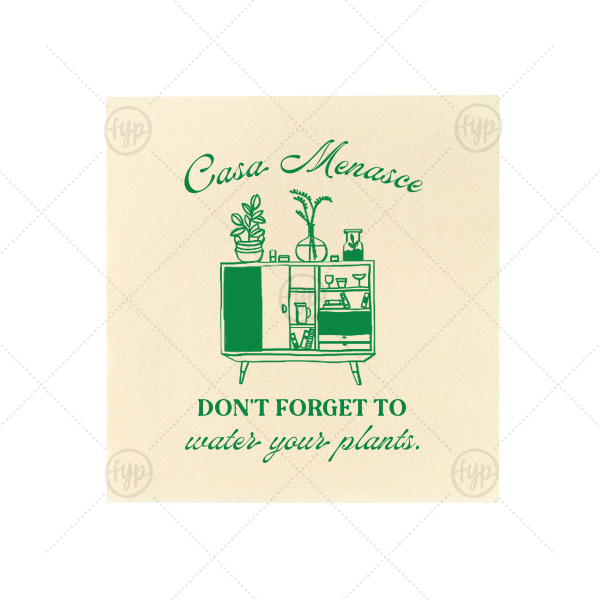 Botanical Bar Cart Home Entertaining Napkin Petite Cocktail Napkin (Foil)