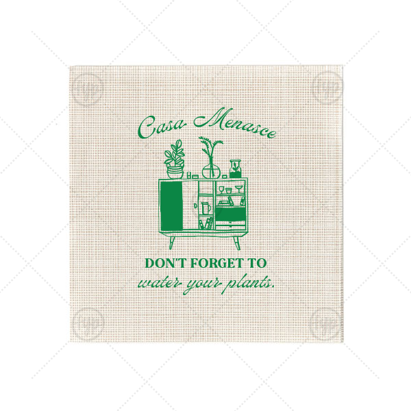 Botanical Bar Cart Home Entertaining Napkin Cocktail Napkin (Foil)