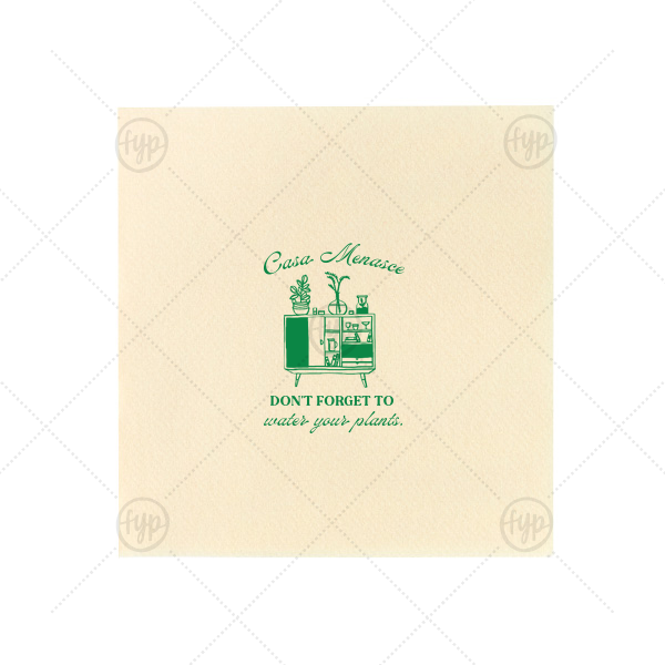 Botanical Bar Cart Home Entertaining Napkin Dinner Napkin (Foil)