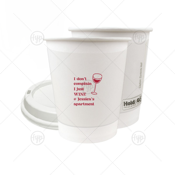 Witty Wine Welcome Cup 8-oz. Double Wall Paper Hot Cup (Ink)
