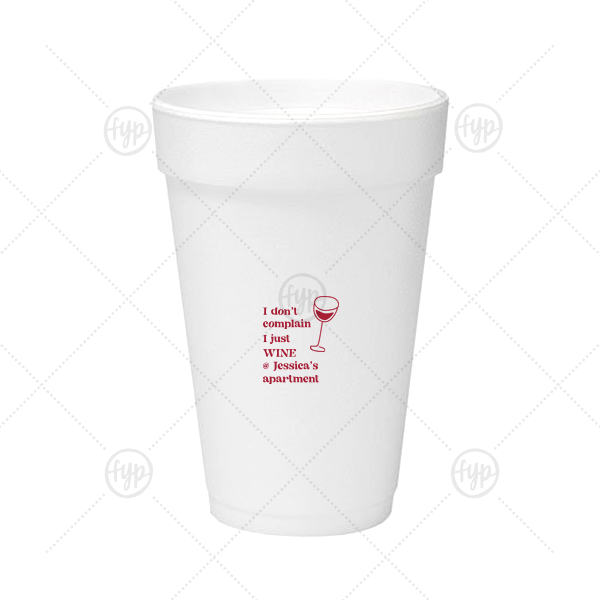 Witty Wine Welcome Cup 16-oz. Styrofoam Cup (Ink) 