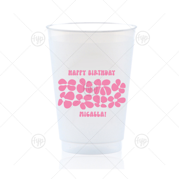 Retro Floral Groove Cup 20-oz. Frosted Cup (Ink)