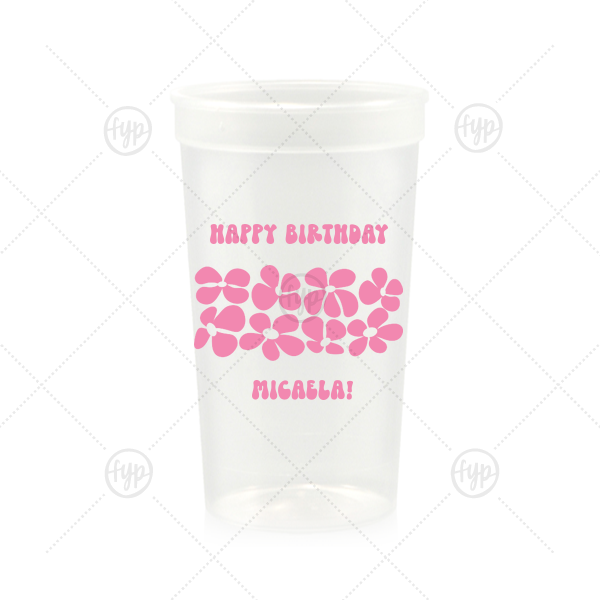 Retro Floral Groove Cup 22-oz. Stadium Cup (Ink)