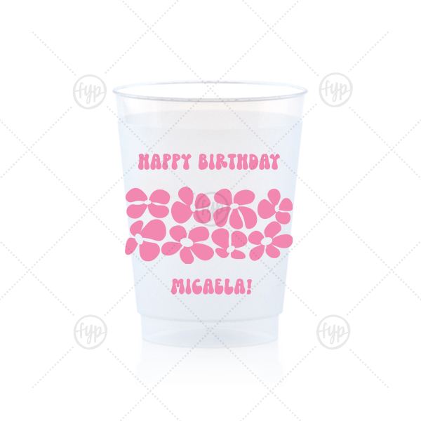 Retro Floral Groove Cup 10-oz. Frosted Cup (Ink)