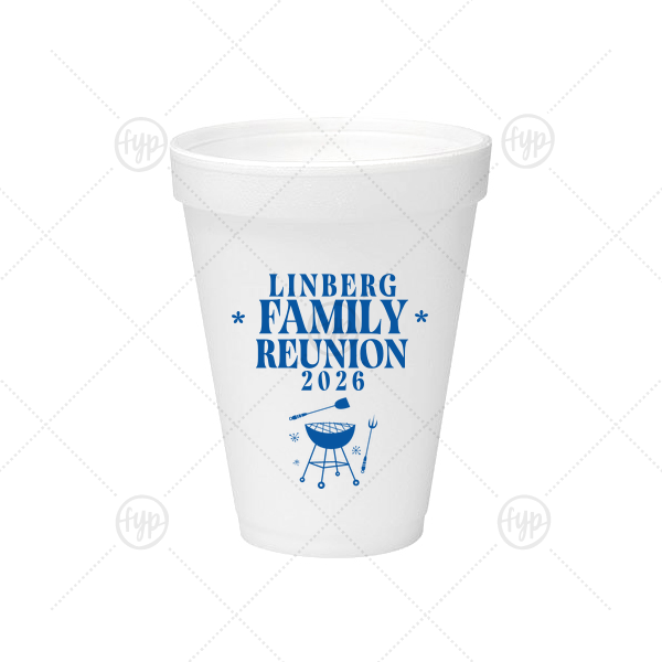 Grill & Stars Family Reunion Cup 12-oz. Styrofoam Cup (Ink) 