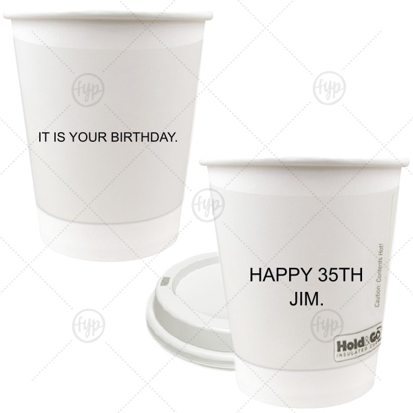 The Office Inspired Birthday Cup 8-oz. Double Wall Paper Hot Cup (Ink)