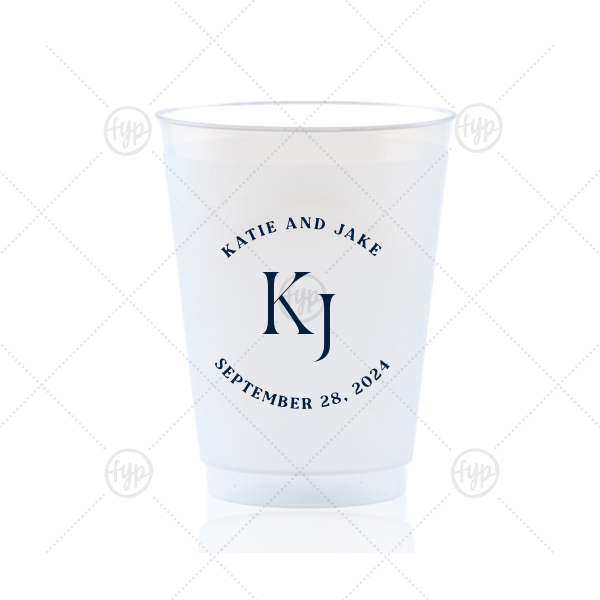 Nuptial Arch Initials Cup 16-oz. Frosted Cup (Ink)