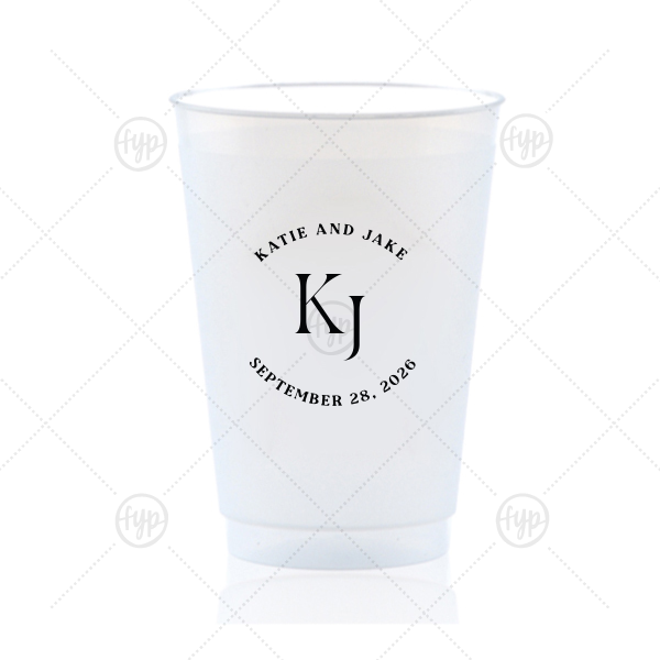 Nuptial Arch Initials Cup 20-oz. Frosted Cup (Ink)