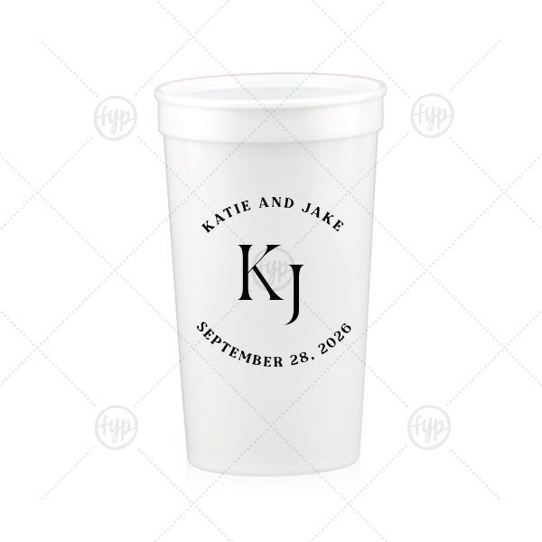 Nuptial Arch Initials Cup 22-oz. Stadium Cup (Ink)