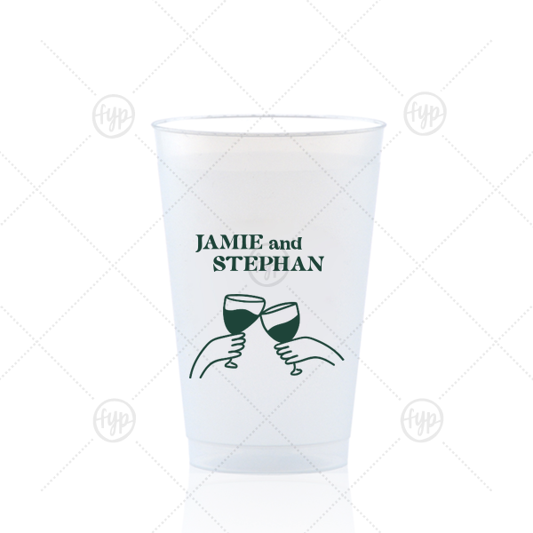 Cheers to Love Line Art Cup 14-oz. Frosted Cup (Ink)