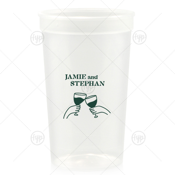 Cheers to Love Line Art Cup 32-oz. Stadium Cup (Ink)