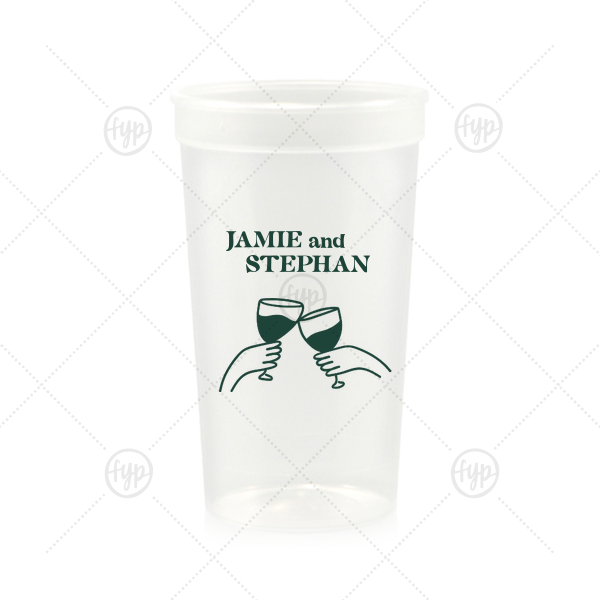 Cheers to Love Line Art Cup 22-oz. Stadium Cup (Ink)