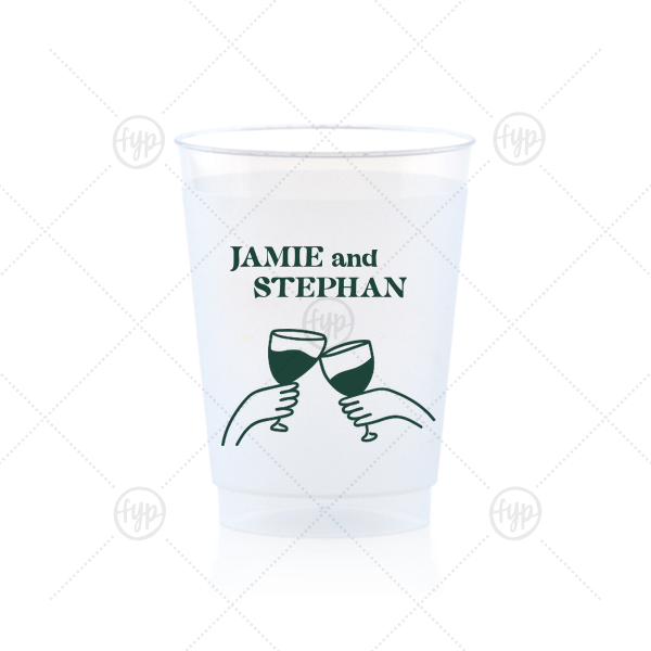 Cheers to Love Line Art Cup 10-oz. Frosted Cup (Ink)