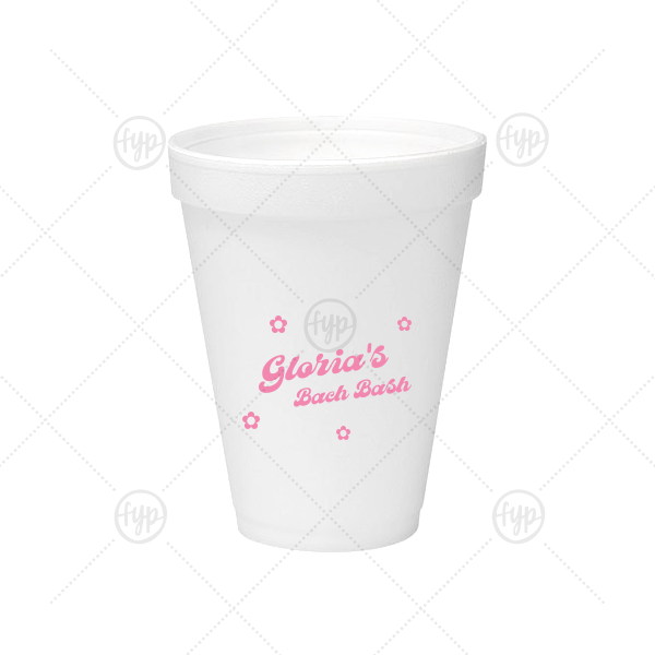 Bachelorette Blooms Personalized Cup 12-oz. Styrofoam Cup (Ink) 