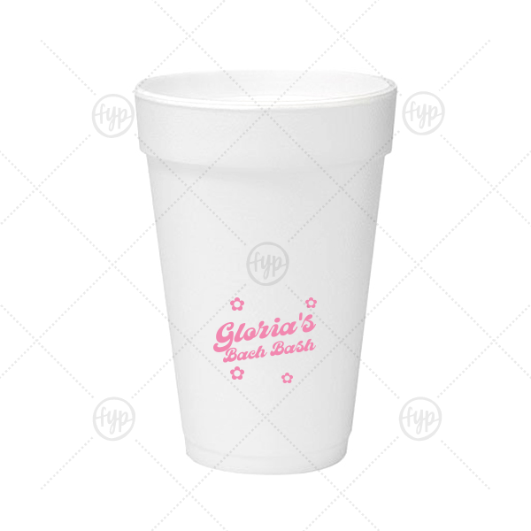 Bachelorette Blooms Personalized Cup 16-oz. Styrofoam Cup (Ink) 