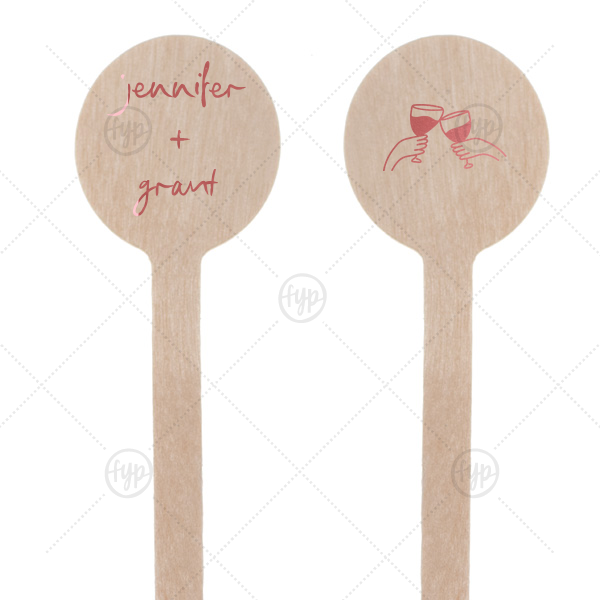 Kitschy Cocktail Hour Cheers Stir Stick Round Stir Stick (Foil)