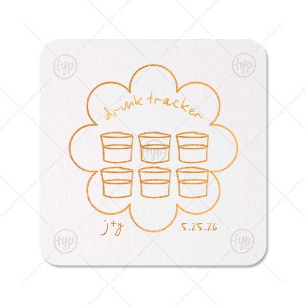 Kitschy Cocktail Hour Drink Tracker Coaster Square Coaster (Foil)