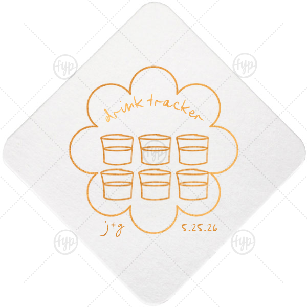 Kitschy Cocktail Hour Drink Tracker Coaster Square Coaster (Foil)