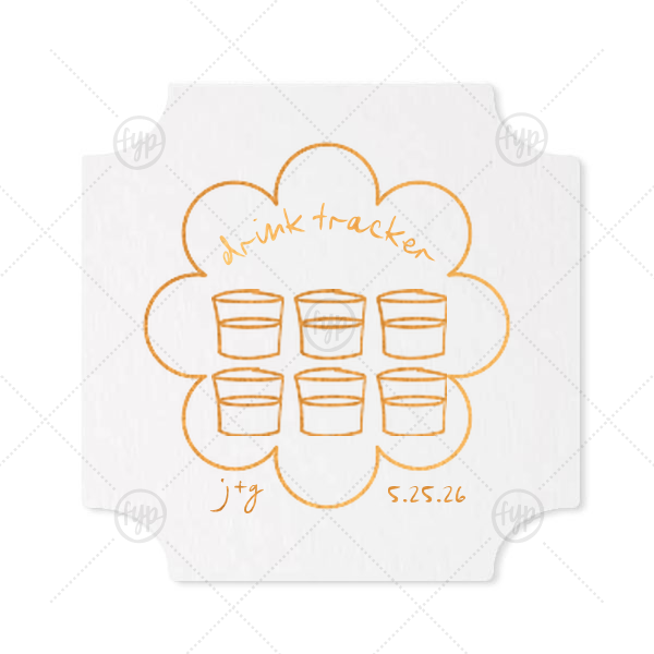 Kitschy Cocktail Hour Drink Tracker Coaster Modern Coaster (Foil)