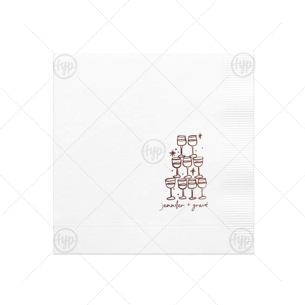 Kitschy Cocktail Hour Pyramid Toast Napkin Luncheon Napkin (Foil)