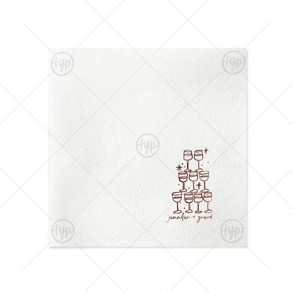 Kitschy Cocktail Hour Pyramid Toast Napkin Luncheon Napkin (Foil)