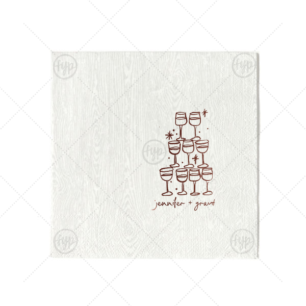 Kitschy Cocktail Hour Pyramid Toast Napkin Cocktail Napkin (Foil)
