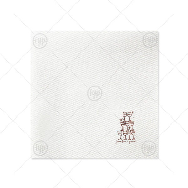 Kitschy Cocktail Hour Pyramid Toast Napkin Extra-Large Dinner Napkin (Foil)