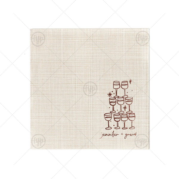 Kitschy Cocktail Hour Pyramid Toast Napkin Cocktail Napkin (Foil)