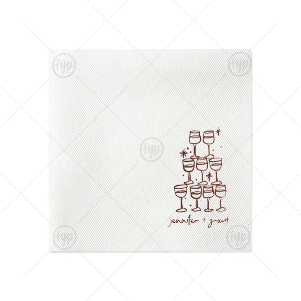 Kitschy Cocktail Hour Pyramid Toast Napkin Cocktail Napkin (Foil)