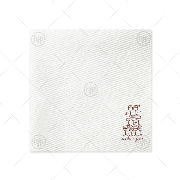 Kitschy Cocktail Hour Pyramid Toast Napkin Dinner Napkin (Foil)
