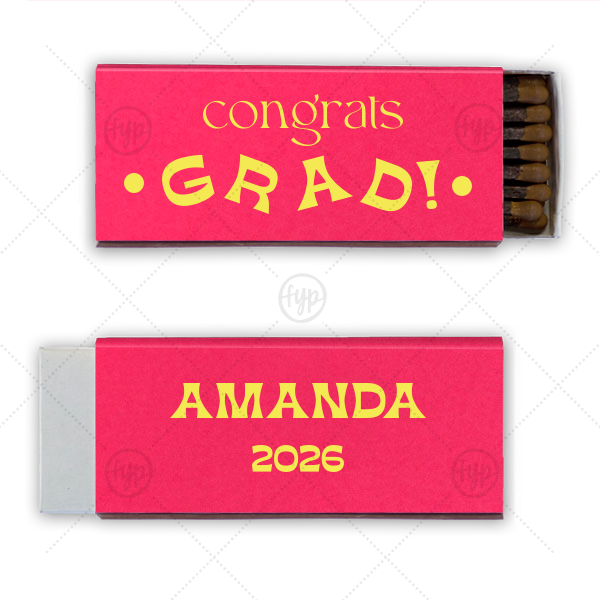 Retro Graduation Congrats Grad Matches Cigar Matchbox (Foil)