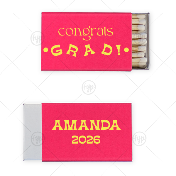 Retro Graduation Congrats Grad Matches Classic Matchbox (Foil)