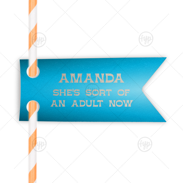 Sort of An Adult Straw Tag Double Point Straw Tag (Foil)