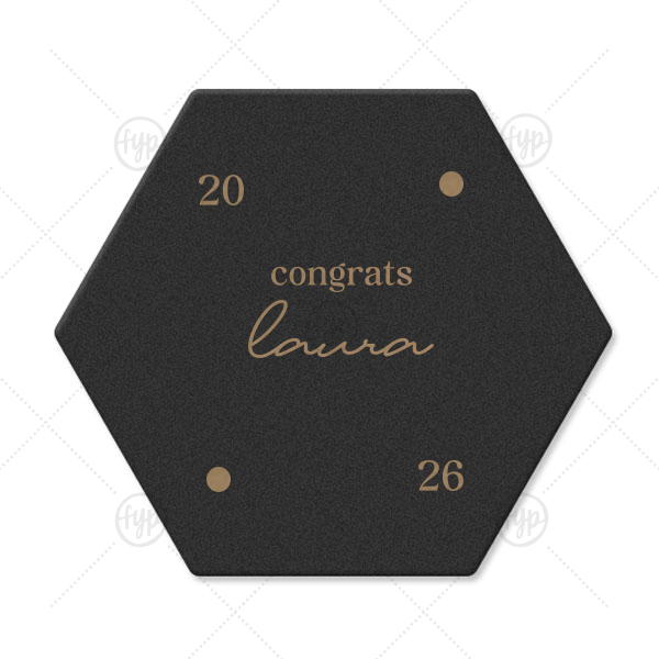 Graduation Soiree Dot Adorned Coaster Hexagon Coaster (Foil)