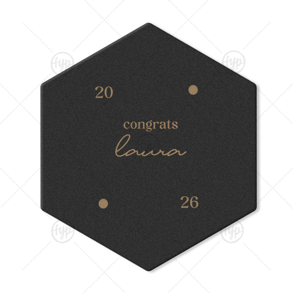 Graduation Soiree Dot Adorned Coaster Hexagon Coaster (Foil)