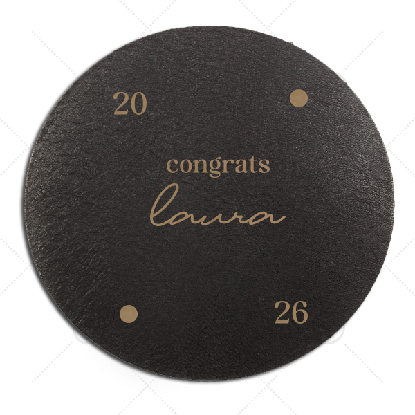 Graduation Soiree Dot Adorned Coaster Round Leather Coaster (Foil)