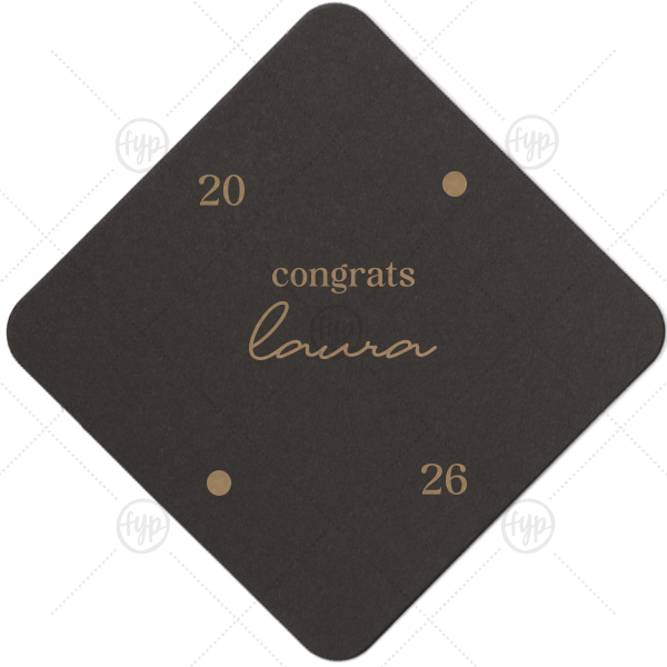 Graduation Soiree Dot Adorned Coaster Square Coaster (Foil)