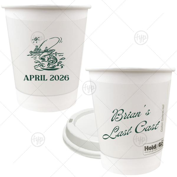 Bachelor Party Last Cast Cup 8-oz. Double Wall Paper Hot Cup (Ink)