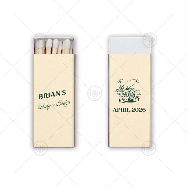 Fishing Retreat Bachelor Party Name Matchbook Mini Matchbox (Foil)