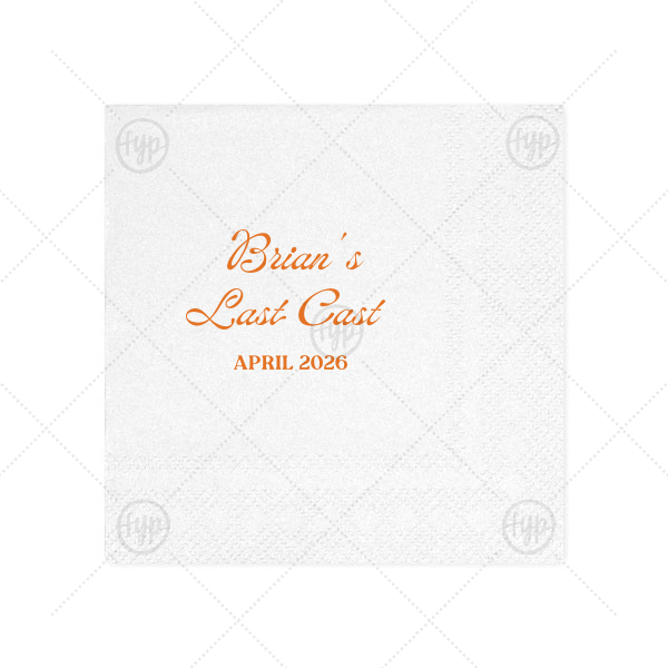 Last Cast Bachelor Party Napkin Cocktail Napkin (Foil)