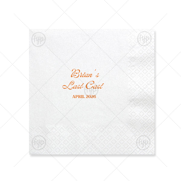 Last Cast Bachelor Party Napkin Luncheon Napkin (Foil)