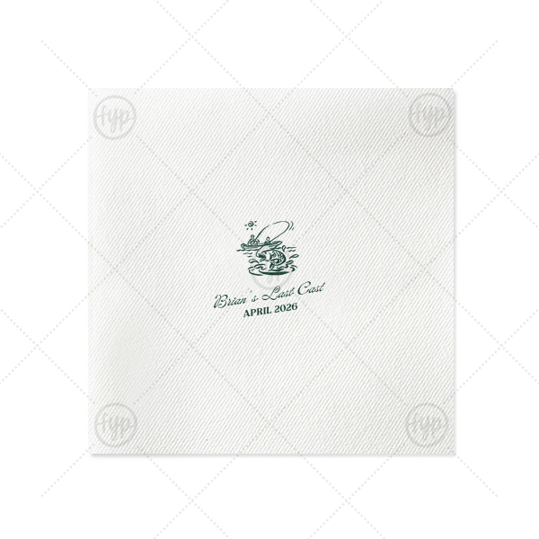 Fishing Retreat Bachelor Party Napkin Extra-Large Dinner Napkin (Foil)