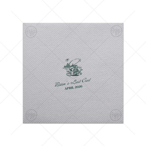 Fishing Retreat Bachelor Party Napkin Dinner Napkin (Foil)