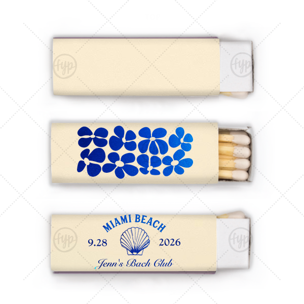 Bachelorette Beach Party Seashell Match Lipstick Matchbox (Foil)