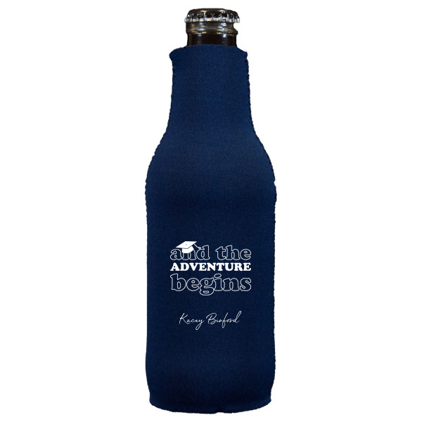 And The Adventure Begins Can Cooler Bottle Cooler (Ink)