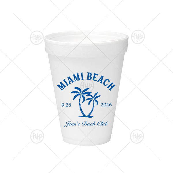 Bachelorette Beach Party Palm Breeze Cup 12-oz. Styrofoam Cup (Ink) 