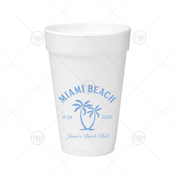 Bachelorette Beach Party Palm Breeze Cup 16-oz. Styrofoam Cup (Ink) 