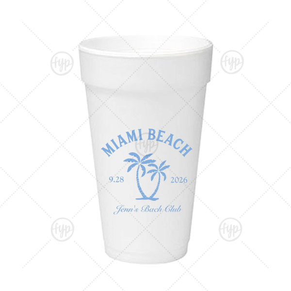Bachelorette Beach Party Palm Breeze Cup 20-oz. Styrofoam Cup (Ink) 