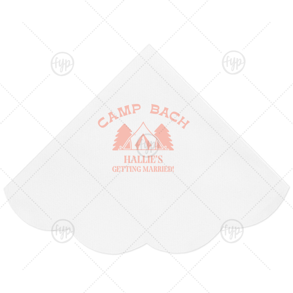 Camp Bachelorette Wilderness Napkin Scalloped Luncheon Napkin (Foil)