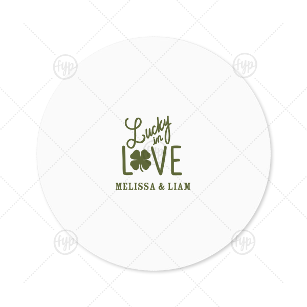 Lucky In Love Label Round Label (Ink)